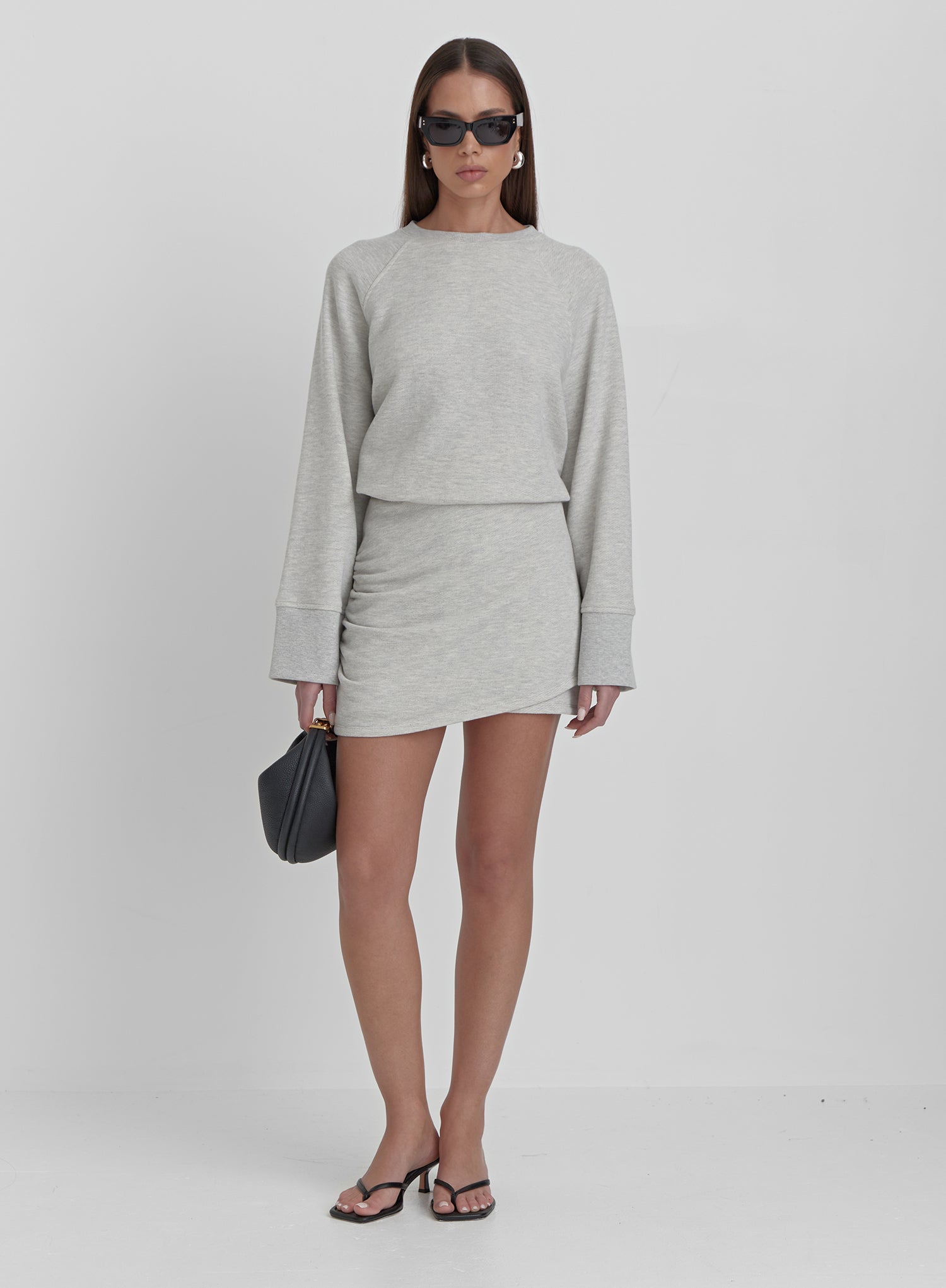 Grey Marl Oversized Sweatshirt